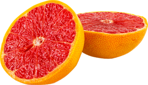 Sliced grapefruit.