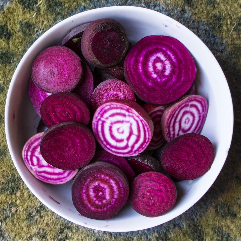 Sliced beets.